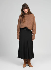 Maglione dolcevita cocooning marrone glacé