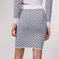 Gonna midi in maglia jacquard con bottoni decorativi