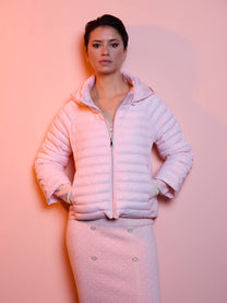 Giacca imbottita con cappuccio in nylon da donna