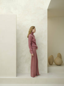 Pantaloni lounge in lana merino extrafine a coste
