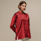 Camicia satinata da donna in poliestere