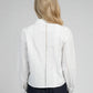 Camicia bianca in cotone con colletto gioiello