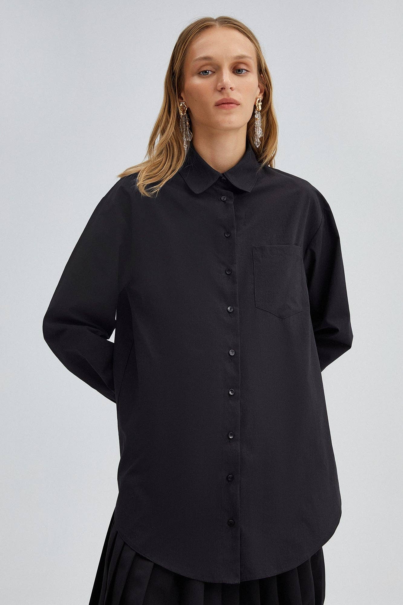 Camicia in popeline con taschino