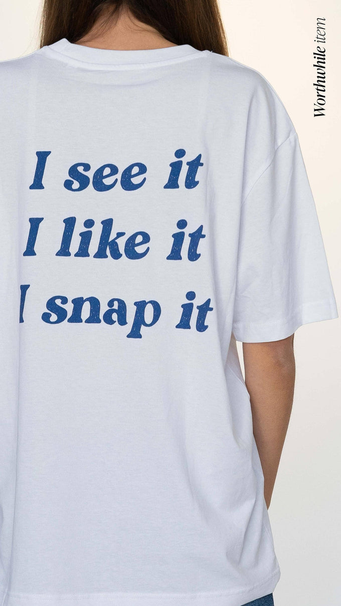 T-shirt oversize con stampa Like It