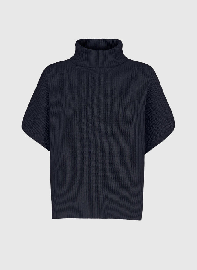 Maglione dolcevita oversize blu navy