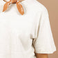 T-shirt boxy in canapa e cotone biologico color avorio