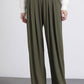 Pantaloni palazzo con pinces e vita elastica
