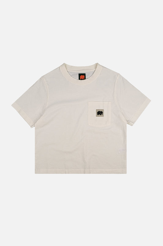 T-shirt donna pigmentata in cotone biologico con taschino