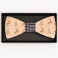 Papillon in legno con fazzoletto da taschino coordinato