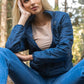Giacca Puffer Donna Blu con Collo Alto