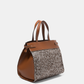 Borsa strutturata in ecopelle con motivo spigato