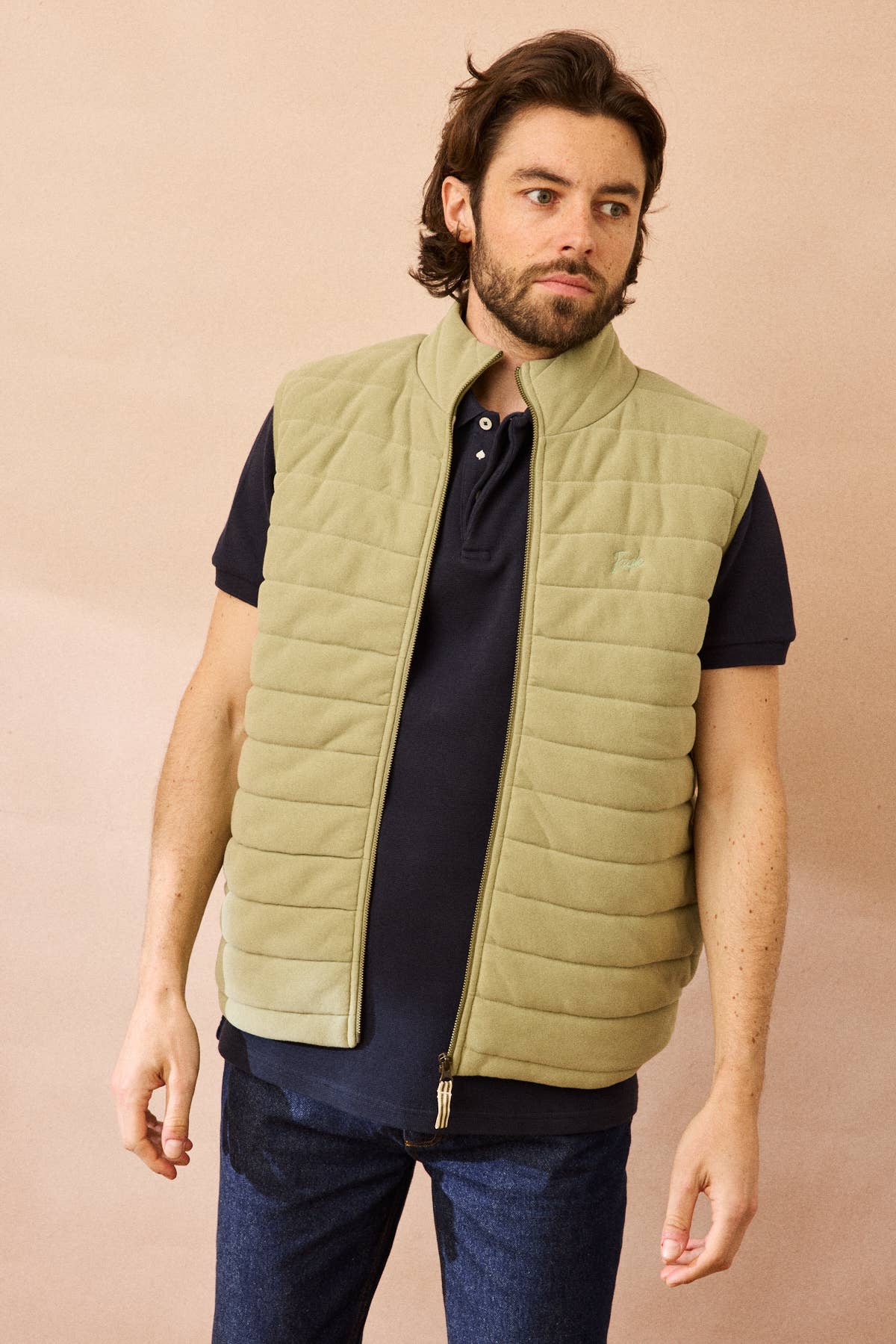 Gilet imbottito senza maniche Ami color salvia
