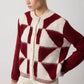 Cardigan in maglia color block