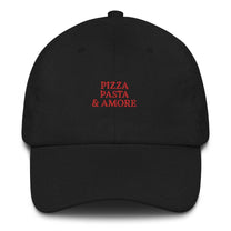 Cappello dad hat ricamato "Pizza, Pasta & Amore"