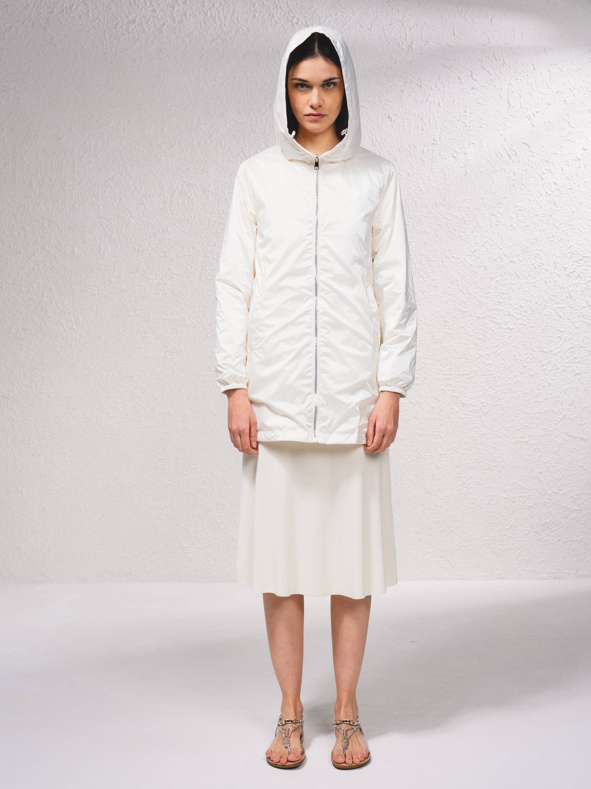 Parka impermeabile reversibile con cappuccio