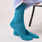 Calzini glitterati in cotone pettinato blu petrolio