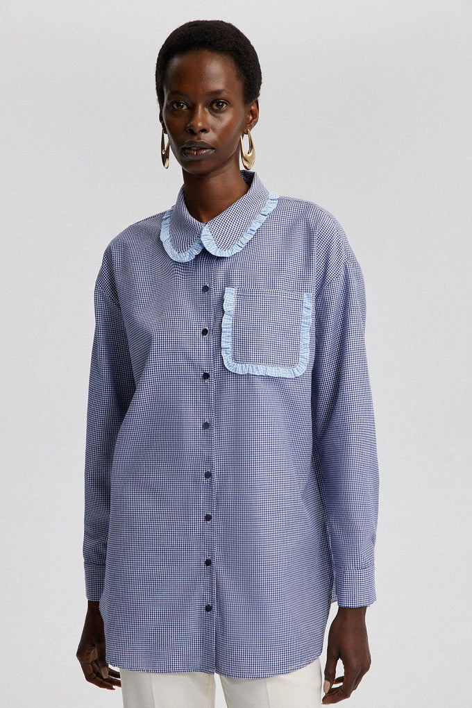 Camicia vichy con volant