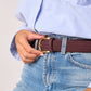 Cintura intrecciata elastica da donna bordeaux