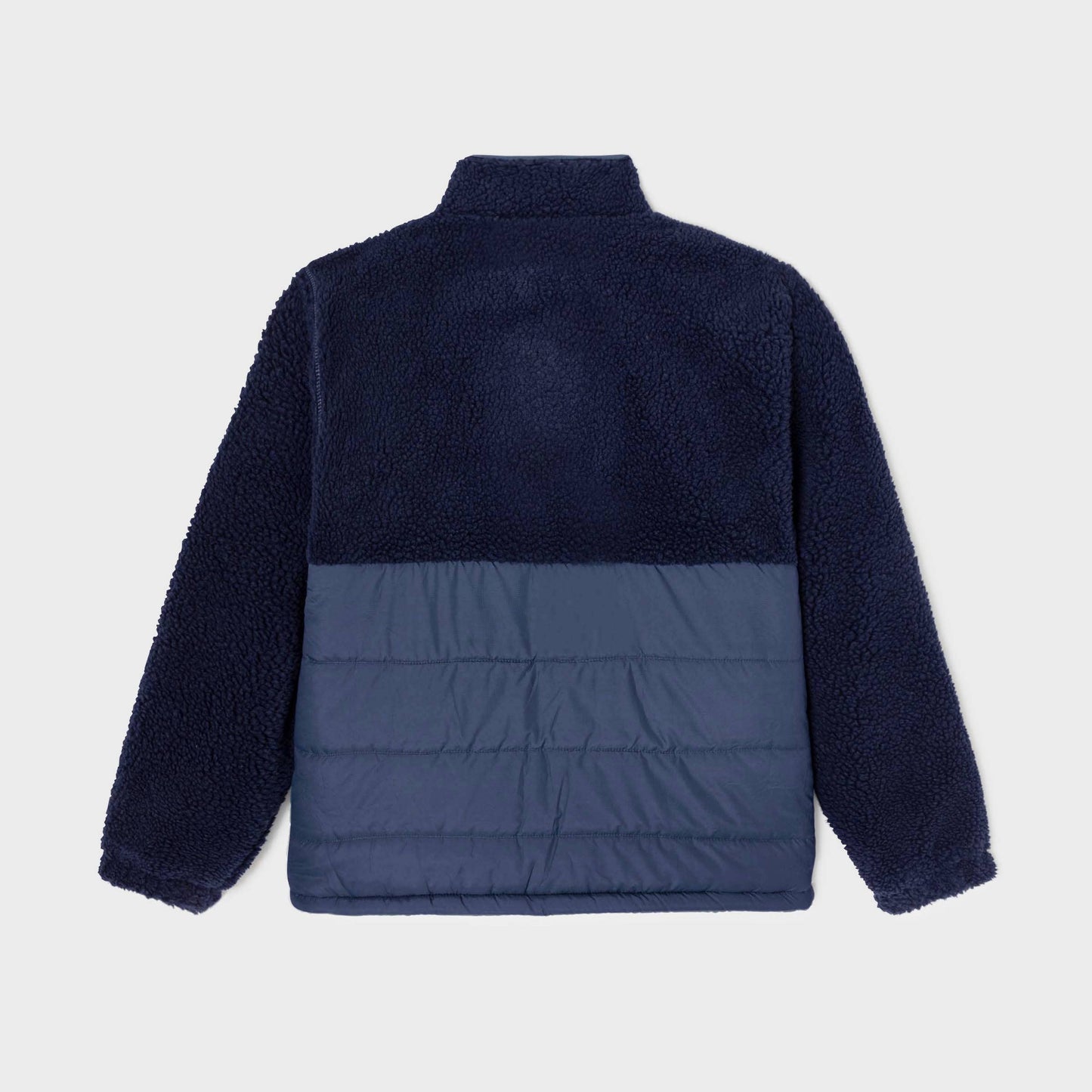 Giacca sherpa bicolore blu navy