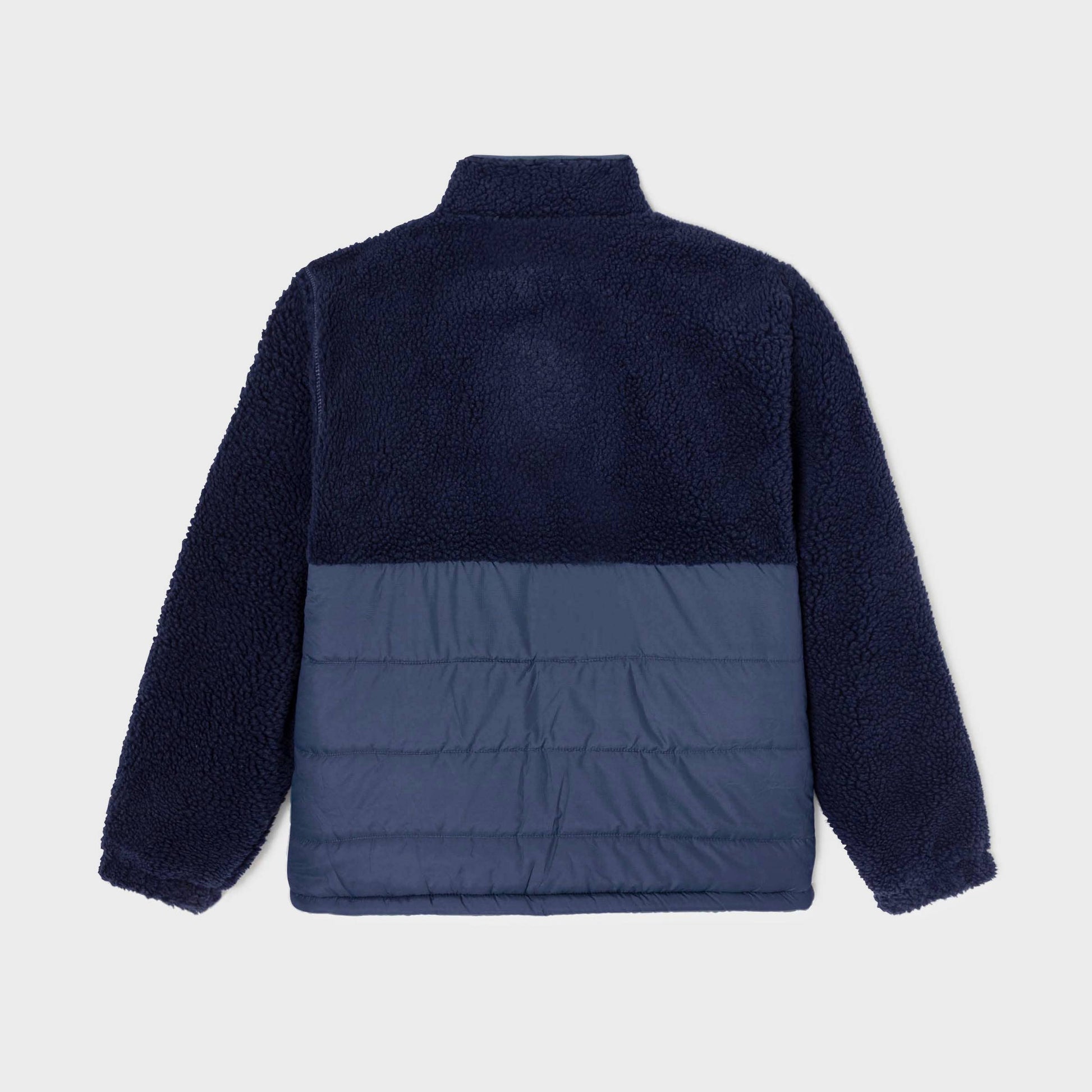 Giacca sherpa bicolore blu navy