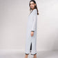 Cappotto lungo in maglia fine con scollo a V