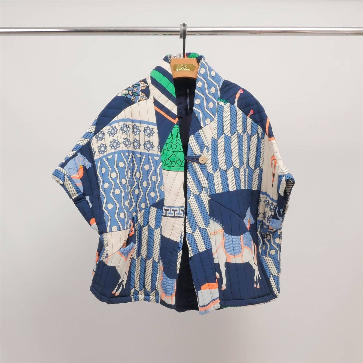 Giacca kimono trapuntata stampata