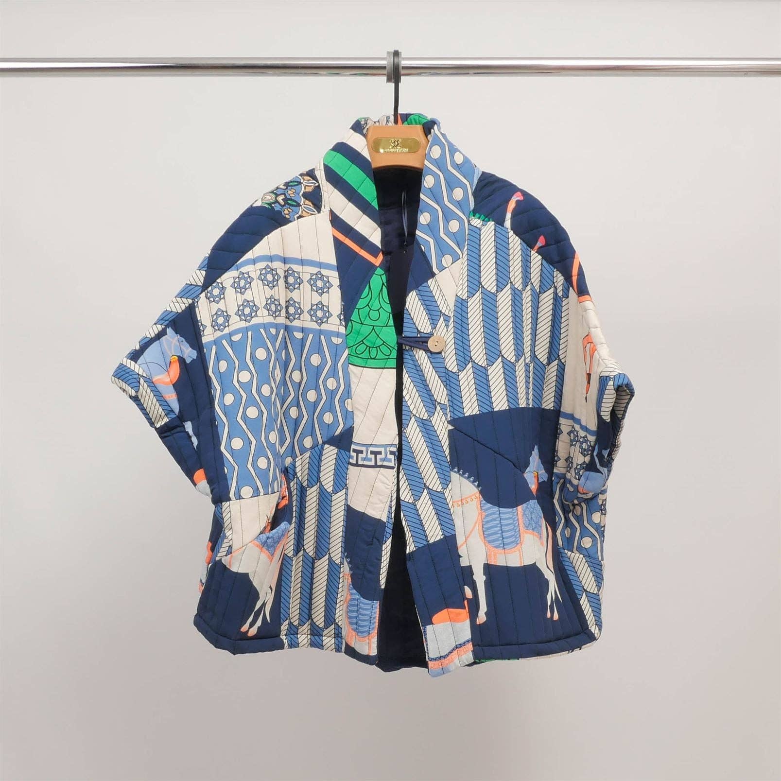 Giacca kimono trapuntata stampata