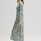 Abito midi multicolor a stampa floreale con bottoni
