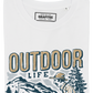 T-shirt unisex in cotone biologico con stampa Outdoor Life color pesca