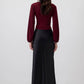 Body drappeggiato bordeaux a maniche lunghe stile portafoglio