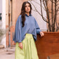 Camicia oversize con schiena plissettata