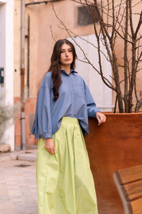 Camicia oversize con schiena plissettata