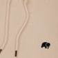 Felpa con cappuccio oversize in cotone biologico avorio da donna