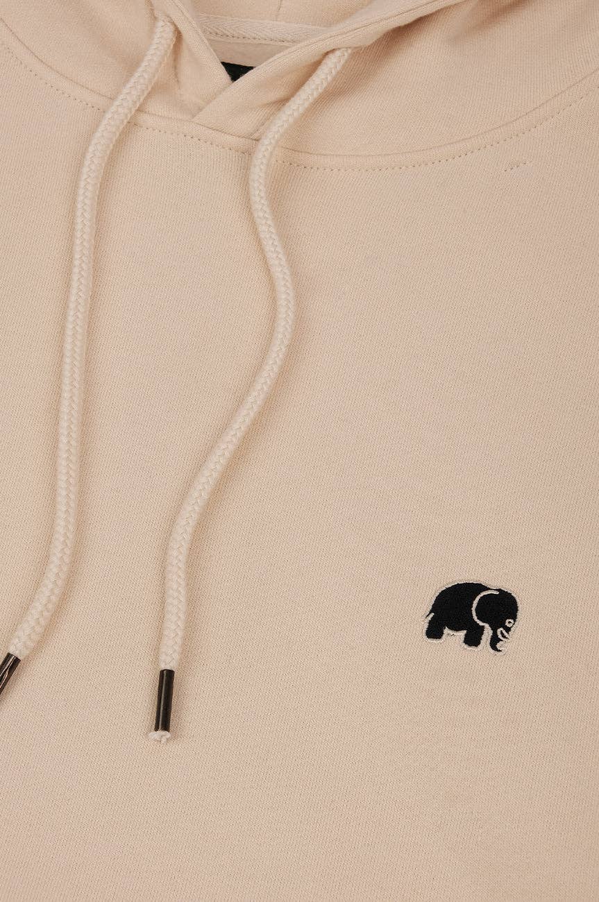 Felpa con cappuccio oversize in cotone biologico avorio da donna