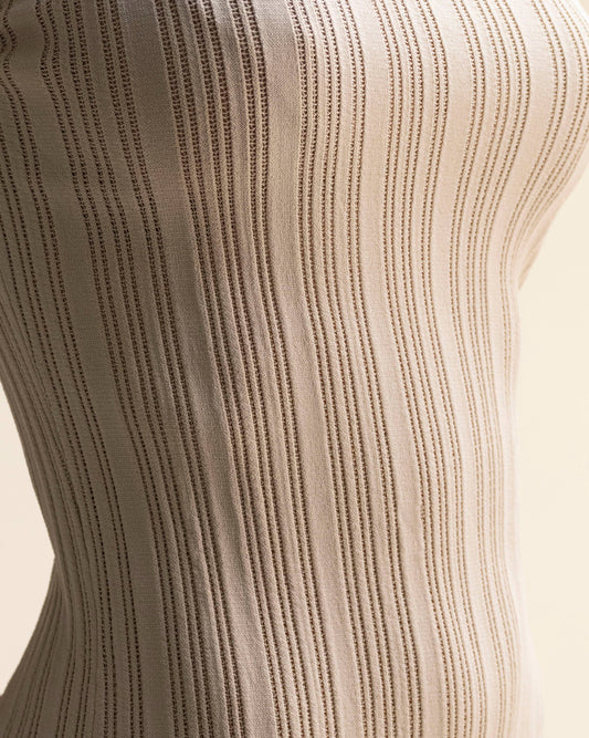 Abito midi smanicato in viscosa con dettagli crochet