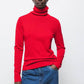 Maglione dolcevita in maglia rasata
