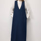 Abito lungo in denim con scollo a V