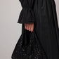 Mini borsa hobo nera con paillettes