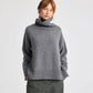 Maglione dolcevita in lana d’agnello grigio melangé