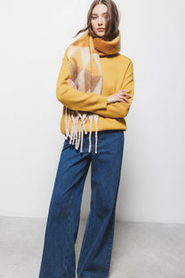 Maglione in maglia con girocollo a costine